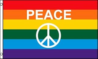 Bandiera Arcobaleno Pace 3x5 Piedi – Bandiera LGBT Per Pride E Manifestazioni – Resistente Allo Sfilacciamento