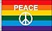 Produktbild AZ FLAG Flagge Regenbogen Symbol Frieden 90x60cm - Peace Fahne 60 x 90 cm - flaggen Top Qualität
