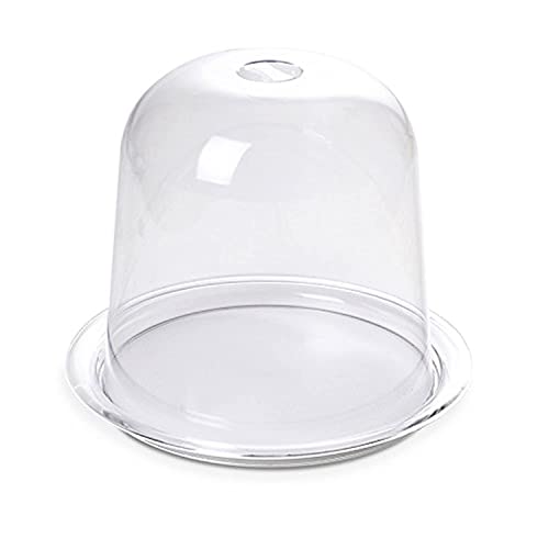 Omada Design Porta Panettone, Pandoro, Dolci, Torte, Vassoio Antigraffio da 25 cm (interno), Campana Alta, Made in Italy, Linea Trendy, Trasparente