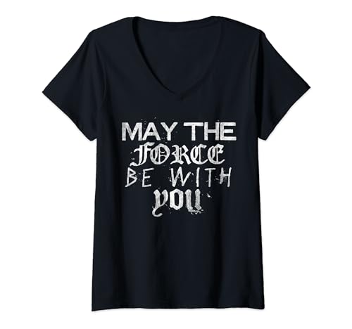 T-shirt Star Wars May The Force Be With You coupe ajustée col V sans plis