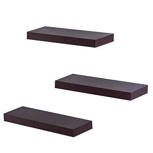 image for AHDECOR Floating Wall Mounted Shelves, Set of 3 Display Ledge Shelves 