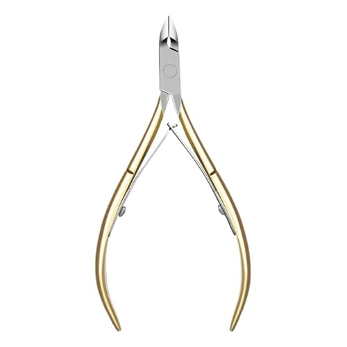 Alicate para cutículas de pies y manos, pinza de acero inoxidable dorado