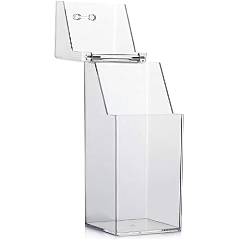 NARAMAX 1PC Clear Acrylic Makeup Brushes Holder with Lid Cosmetic Brushes Organizer Waterproof Cosmetic Storage Display Box Case for Dressing Tables and Vanity Cover