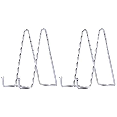 HCHLQLZ Silver Decorative plate stand Holder Picture Frame stand Easel Display stand Cover