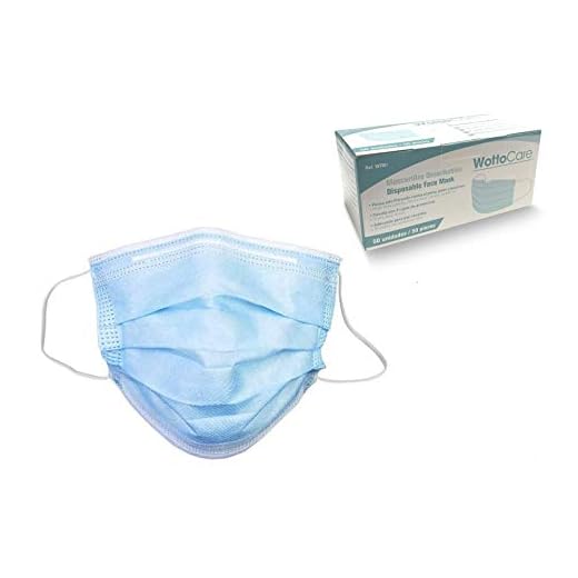 Mascarilla Higienica WottoCare, 50 uds/caja, 3 Capas/BFE ≥ 95% Mascarilla Facial de Filtración Material Filtro y non-woven, Mascara Certificada/Homologada