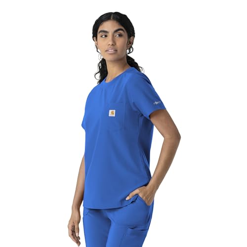 Carhartt Scrubs for Women Force Cross-Flex Crew Neck Tops with 1 Pocket - image 4