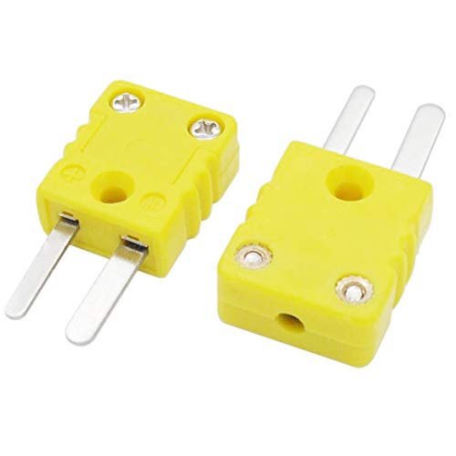 Get Special Price Twidec /2Pcs Yellow K Type Thermocouple Connector Adapter Plugs for Thermocouple Mini Plug Temperature Sensors