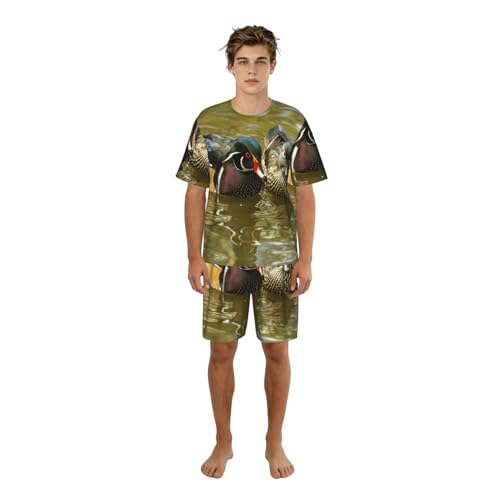 Pyjama court hommes motif canard : la solution contre la chaleur nocturne en tenue d'intérieur