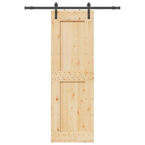 vidaXL Puerta corredera con herrajes madera maciza de pino 70x210 cm
