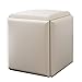 ZZBB Taburete De Almacenamiento Plegable 5 En 1 Taburete De Cubo Taburete De Cuero Moderno, Otomano Moderno con Patas De Metal, Puff para Dormitorio, Pasillo,White