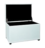 La caja del asiento en marrón claro HAKU Möbel se obtiene de MDF con tela y tiene una altura de 42 cm y un ancho de 65 cm; el peso es de alrededor de 10 kg