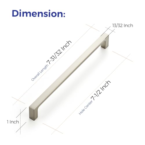 Image of Ravinte Brushed Nickel Kitchen Cabinet Solid Handles,7-1 /2 Inch,5 Pack