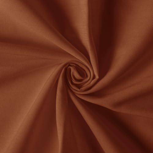 HHZZMIAO Cotton Polyester Broadcloth Fabric 57 Wide by The Yard Soft Lightweight & Breathable Material for Sewing Lining Curtains Bedding & DIY Projects (Brown 1 Yard)