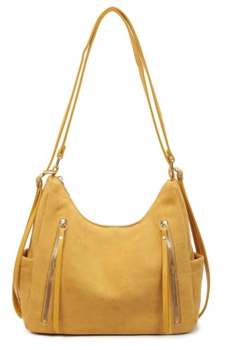 Slouchy Suede Hobo Bags Women Cute Underarm Shoulder Bag Crescent Crossbody Purses Travel Satchels Backpack Tote Handbag 2025