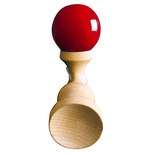 HOLYKING Wooden Tribute Kendama Toy - Japanese Cup and Ball Catch Kadoma Game Ball in Cup Game - Red
