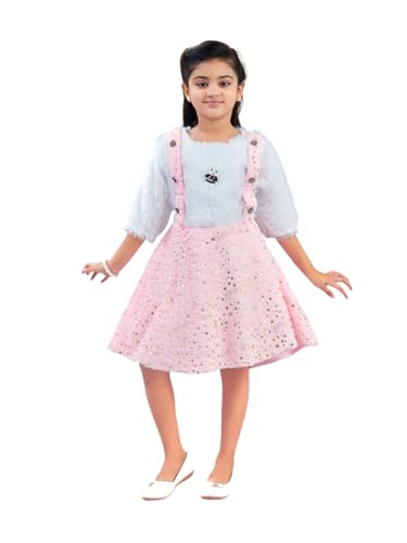 Image of Aarika Girls Turquoise Colour Foil Print Winter Woolen Frock