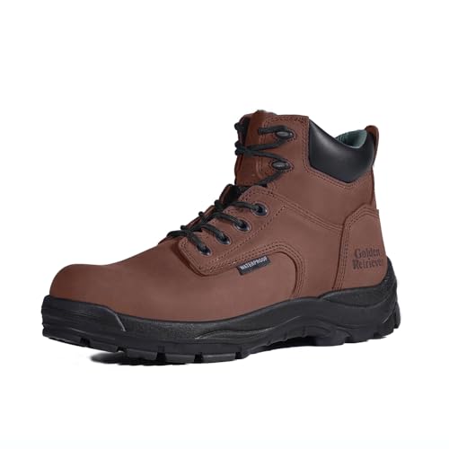 6'' Steel Toe Work Boots for Men, Waterproof Construction Boots,Slip and Oil-Resistant,Coolmax, Comfortable,ASTM F2413-18 EH G6755-G6955