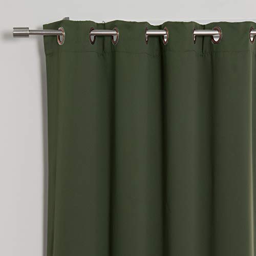 Best Home Fashion Thermal Insulated Blackout Curtains - Antique Bronze Grommet Top - 52" W X 84" L - (Set Of 2 Panels) (52" W X 84" L - Each Panel, Moss) #TOP4