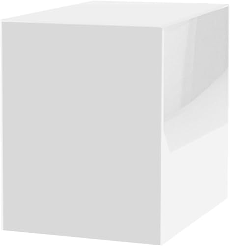 Marketing Holders Caja de exhibición de acrílico blanco de 12 x 12 x 16 pulgadas con un lado abierto sin tapa, versátil elevador alto de productos