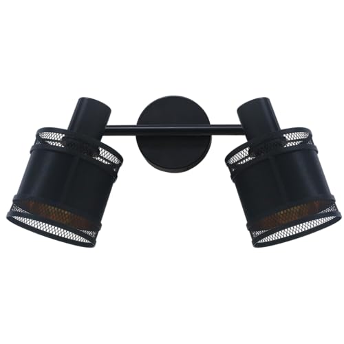 Élégant spot vintage orientable en métal mat et textile noir
