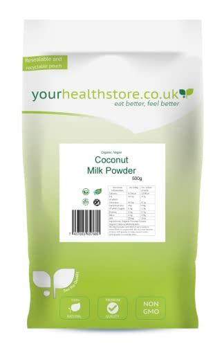 yourhealthstore Vegan Coconut Milk Powder 500g No Added Glucose Syrup No Added Thickeners Dairy Free Gluten Free Made in Sri Lanka (Recyclable Pouch)