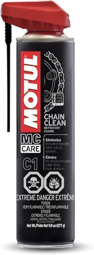 Motul C1 Chain Clean – Motorcycle Chain Cleaner for Dirt Bike, Street Bike, ATV, UTV & O-Ring/X-Ring Chains, Heavy Duty Degreaser Spray, Removes Grease & Grime Fast, 9.8 oz