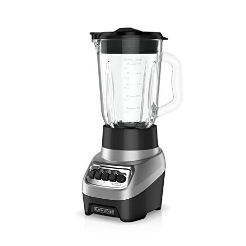 BLACK+DECKER PowerCrush Multi-Function Blender with 6-Cup Glass Jar, 4 Speed Settings, Silver by BLACK+DECKER - Used condition - US$32.31