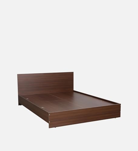 Image of Mintwud Pepperfry Engineered Wood Seto King Size Bed | Planked Walnut Finish | Sturdy, Elegant & Modern Design