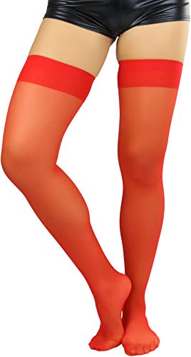 Image of ToBeInStyle Women's Sheer Banded Thigh High Socking w /Opaque Band