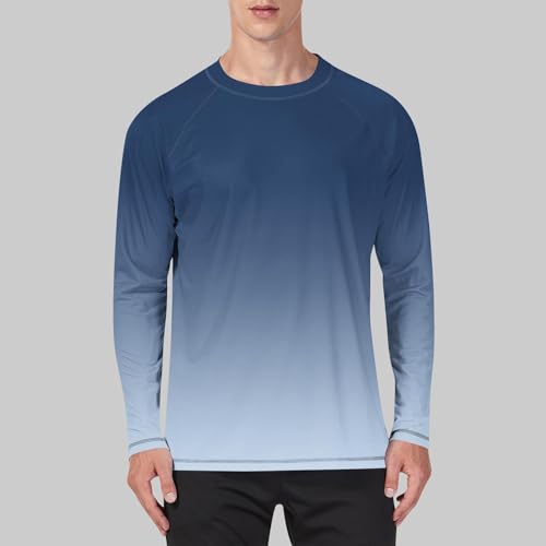 Men's Sun Protection UPF 50+ Shirts Gradient Color Long Sleeve Athletic Shirt Ice Silk Rash Guard Quick Dry2