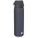 Price comparison product image ION8 Vacuum Insulated Steel Water Bottle, 500 ml/17 oz, Leak Proof, Easy to Open, Secure Lock, Dishwasher Safe, Fits Cup Holders, Carry Handle, Scratch Resistant, Metal Water Bottle, Ash Navy
