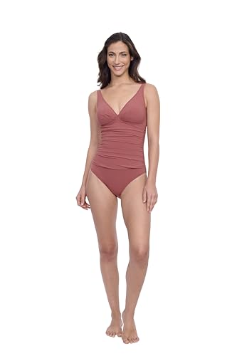 Profile by Gottex Elegant and Stylish Women’s V-Neck One Piece Bathing Suit with Soft Cups and Tummy Control Swim Essential2