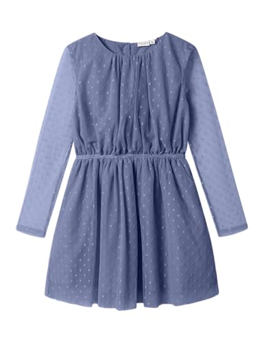 NAME IT Mädchen Nkfvabos Ls Dress Noos, Blue Ice, 128