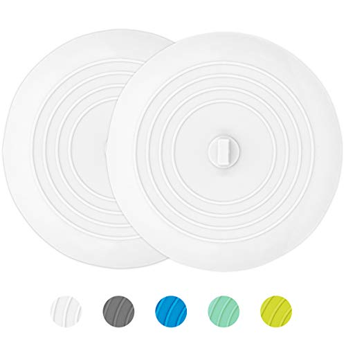 AmazerBath 2 Pack Bath Tub Stopper for Drain, 6 Inches Silicone Shower Drain