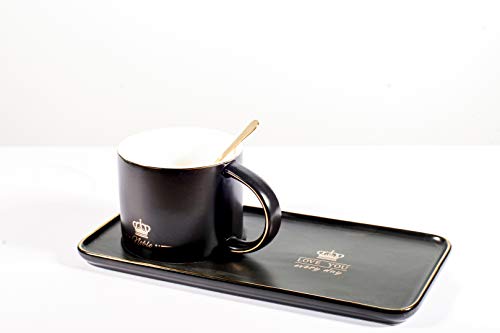 Huasheng Fine China 8.5 oz Delicate Royal Bone China Coffee Mug Print Cup