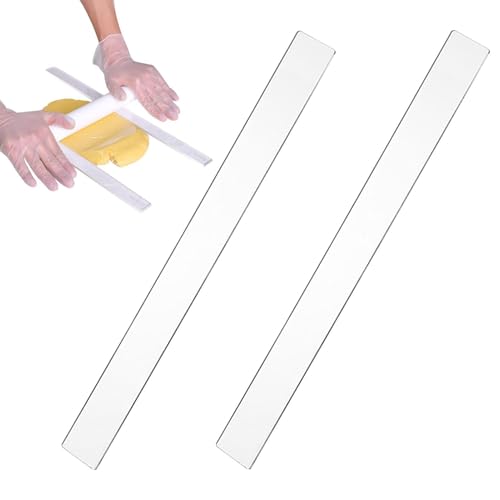 Bastones guía para rodillo, 2 espaciadores para rodillo de masa equilibrado - Regla de horno antiadherente para repostería, cocina, restaurante,