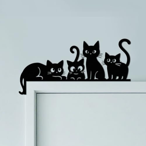 CUTHOLLOW Cute Cats Door Topper Sign Metal Wall Art Decor