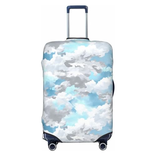 Light Marble Camouflage Elastic Travel Luggage Covers Dustproof Scratch-Resistant Suitcase Protector Fit 22-24 Inch