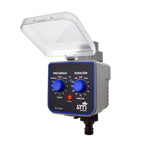 S&M 590054 Programador de Grifo de 1 Salida para riego automático H-M, Color Gris/Negro, 3/4'