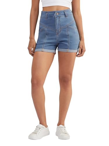 Image of Dolce Crudo Above Knee Denim Shorts for Women