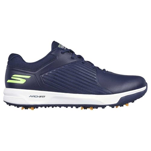 Skechers Men's Shoe-go Golf Elite Vortex Sneaker, Navy Synthetic Lime Trim, 7.5 UK Skechers Men's Shoe-go Golf Elite Vortex Sneaker, Navy Synthetic Lime Trim, 7.5 UK