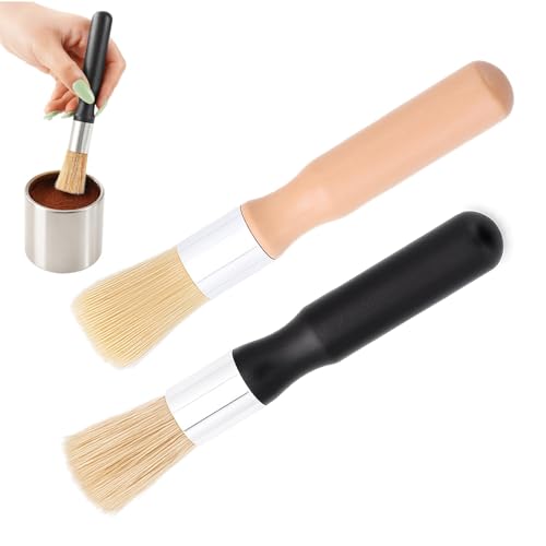 2 Stück Barista Pinsel Kaffee Pinsel Kaffeebürste Reinigungspinsel Küchenpinsel Für Kaffeemaschinen Reinigungspinsel Aus Holz Und Kunststoff 15 cm Länge Für Barista Zubehör Und Kaffeepflege