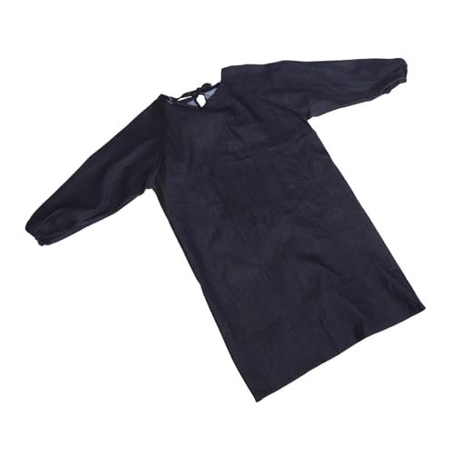 BAZEITFLOW Delantal De Trabajo Grueso Resistente a Manchas Con Mangas Largas De Mezclilla, Diseño Reversible, Talla Grande, Delantal Para Jardinería y Barberos,