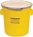 Eagle 1654 Yellow Blow-Molded HDPE Salvage Drum with Metal Ring Lever-Lock Lid, 20 gallon Capacity, 21" Height, 21" Diameter