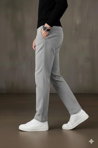 Image of INKKR Men's Comfortable Corduroy Pants | Relaxed Fit Stretch Casual Trousers