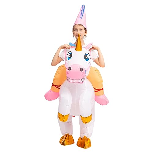 Disfraz inflable infantil de unicornio con luz miniatura 6