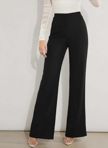 Image of KOTTY Women's High-Rise Straight Fit Stretch Pants for Office, Casual and Smart Wear