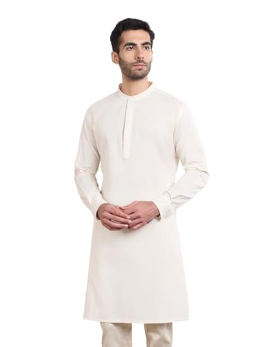 Image of Amazon Brand - Symbol Men's Cotton Blended Full Sleeve Kurta| Regular Fit | Classic Mandrin Collar| Front Half Open | Available in Plus Sizes