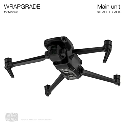Image of WRAPGRADE Full Skin Stickers for DJI Mavic 3 / Mavic 3 Classic (STEALTH BLACK)