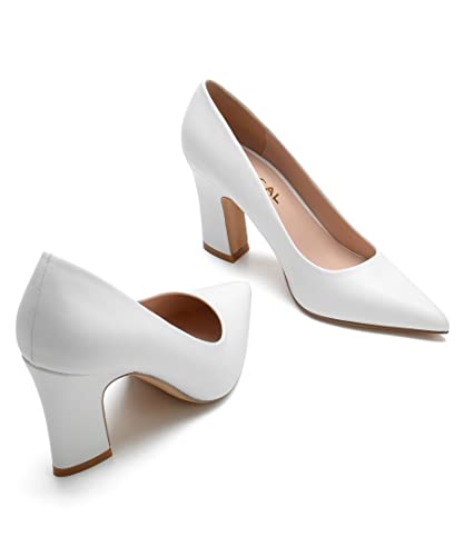 HHTCAL Closed Pointed Toe Chunky Block Heel Pumps High Heels for Women Sexy Elegant Formal Work Office Ladies Dress Shoes4